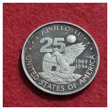 RARE 1994 Silver Apollo 11 25th Anniversary Coin