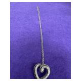 18in Sterling Heart Pendant Necklace
