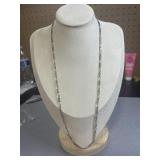 22in Sterling Figaro Style Chain Necklace