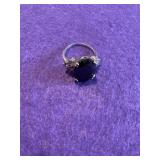 925 Large Black Onyx Ring