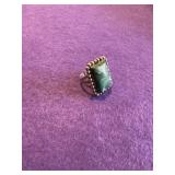 925 Navajo Green Turquoise Ring Broken Band