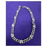 16in Sterling Heavy HeartLink Necklace
