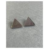 925 Polished Pyramid Stud Earrings