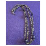 Sterling Long Necklace w/Amethyst Beads 30in