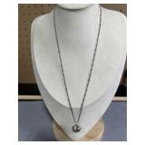 19in Sterling Heart-Shaped Design Necklace