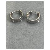 925 Small Huggie Hoop Earrings With Thick Band