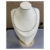 Sterling Wavy Design Choker Necklace