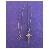 32in 925 Cross Pendant Necklace