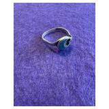 Turquoise Inlay Moon/Star Ring