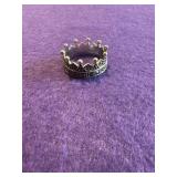 925 Marcasite Crown Ring Size 10