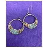 Native American 925 Hoops w/Inlay(Broken)