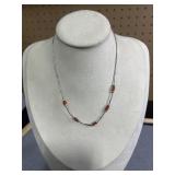 14in 925 Navajo Red Coral Bead Necklace