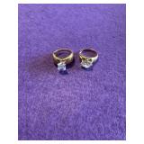 Lot of 2 Sterling Gold Tone Rings