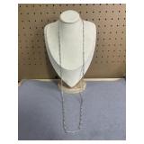 35in Sterling Figaro Link Chain Necklace