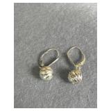 925 Thai Diamond-Cut Edged Drop Earrings