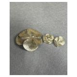 Giovanni Sterling Pansy Flower Brooch Set