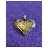 Sterling & Brass Heart Pendant