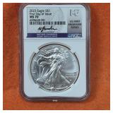 2023 American Silver Eagle Type 2 MS70 1st Day