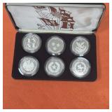 Five 1oz .999 Fine Silver Rounds 1986 Texas