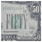 1934 Grean Seal US $50 Banknote Low Serial Number