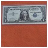 1957 Blue Seal US $1 Silver Certificate