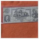 1861 Confederate $20 Banknote Richmond