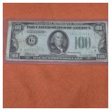 1934 Green Seal US $100 Banknote
