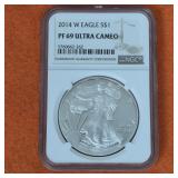 2014 W American Silver Eagle PF69 Ultra Cameo