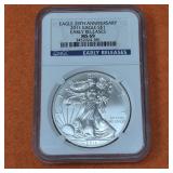 2011 American Silver Eagle MS69 25th Anniversary