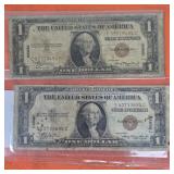 Two 1935 Hawaii US 1$ Banknotes