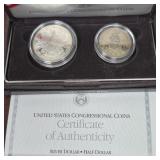 1989 S Silver Dollar and Half Dollar Proof Set
