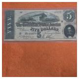 1864 Confederate $5 Banknote Richmond