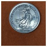 1oz .999 Fine Silver Round 2020 Britannia 2 Pounds
