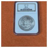 1897 US Morgan Silver Dollar MS63