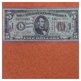 Autographed 1934 Hawaiian US $5 Banknote