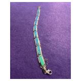 Blue Opal Inlay 925 Bracelet
