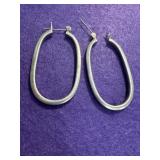 VTG Oval Sterling Hoop Earrings