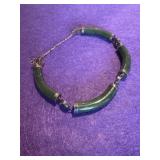 925 Faux Deep Green Jade Bracelet