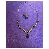 18in Gold Tone 925 Jewelry Set