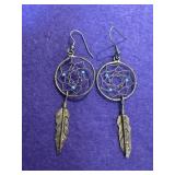 Sterling Silver Dream Catcher Earrings