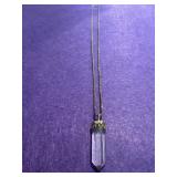 21in 925 Hexagonal Quartz Pendant Necklace