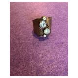 Hammered 925 Blue Topaz Ring