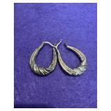 925 VTG Textured Hoop Earrings