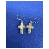 Sterling Cross Dangle Earrings