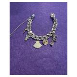 7.5in Sterling Bracelet W/James Avery Charms