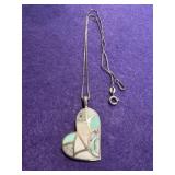 18.5in Silver Turquoise Inlay Necklace