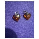 Sterling Amber Charms/Pendants