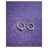 Sterling Silver Ball Hoop Earrings