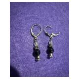 Black Onyx Sterling Dangle Earrings