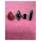 Lot of 4 Sterling Rings Sz 6&6.5